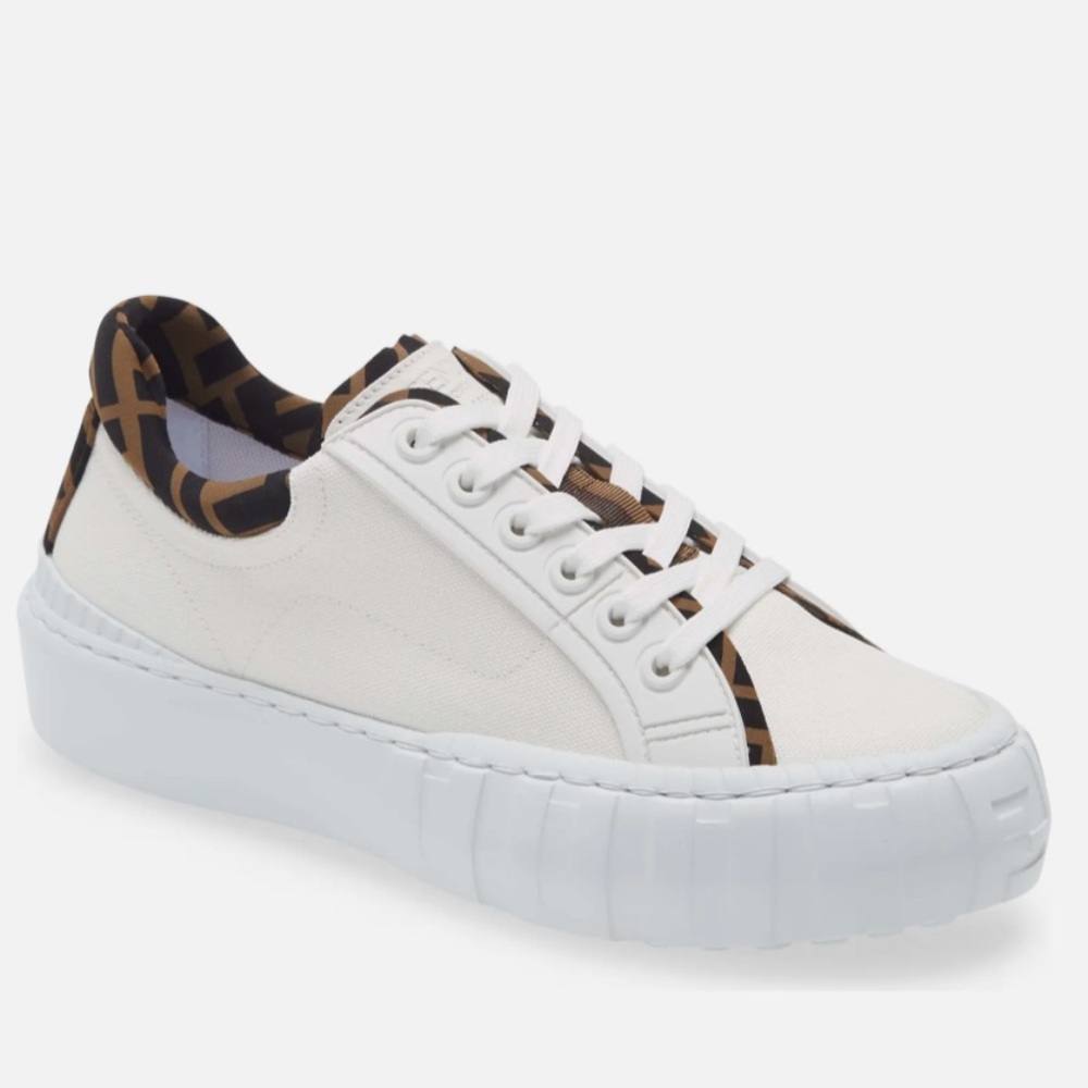 FENDI FORCE White Canvas Women's Sneakers